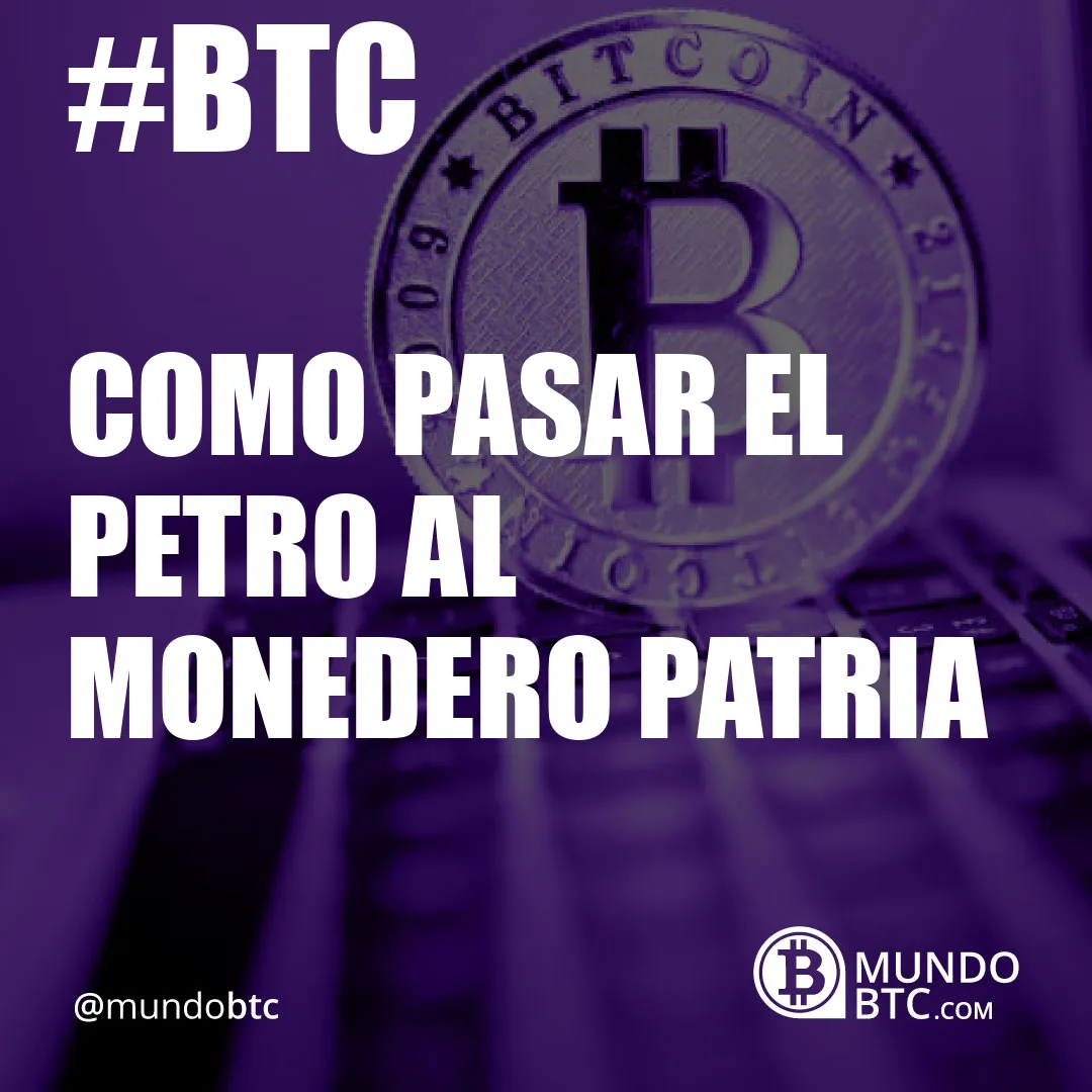 Como Pasar el Petro al Monedero Patria