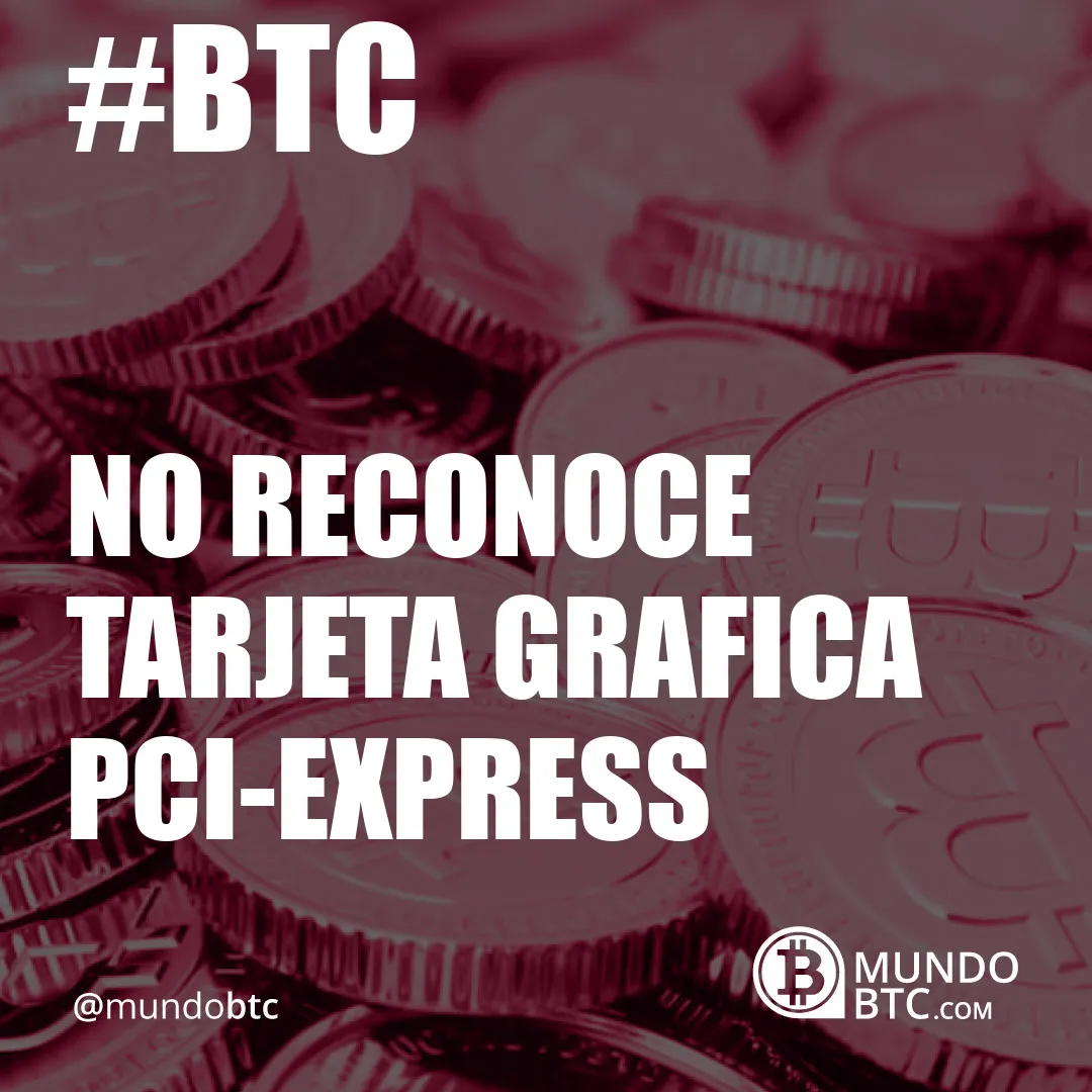 No Reconoce Tarjeta Grafica Pci-Express