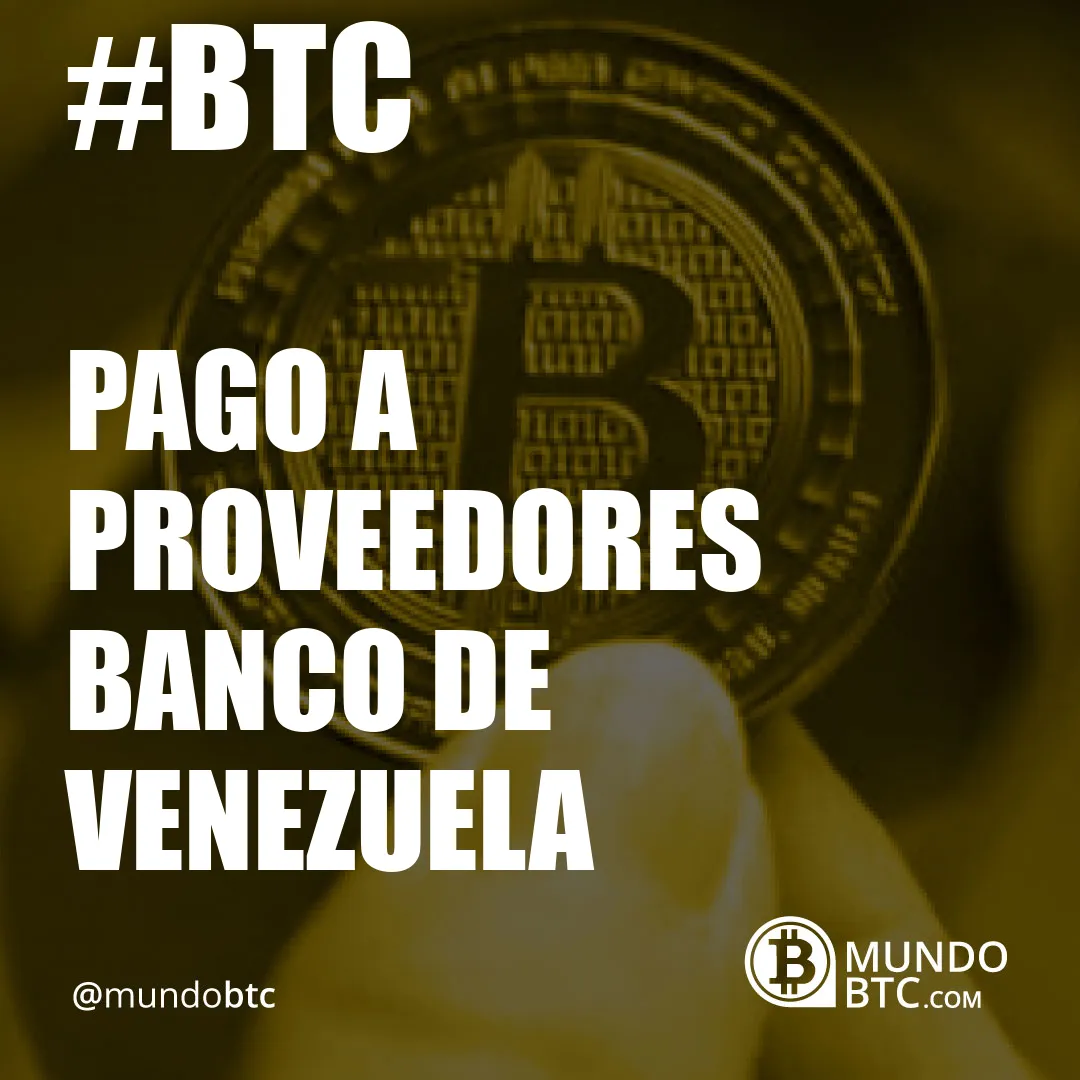 Pago a Proveedores Banco de Venezuela