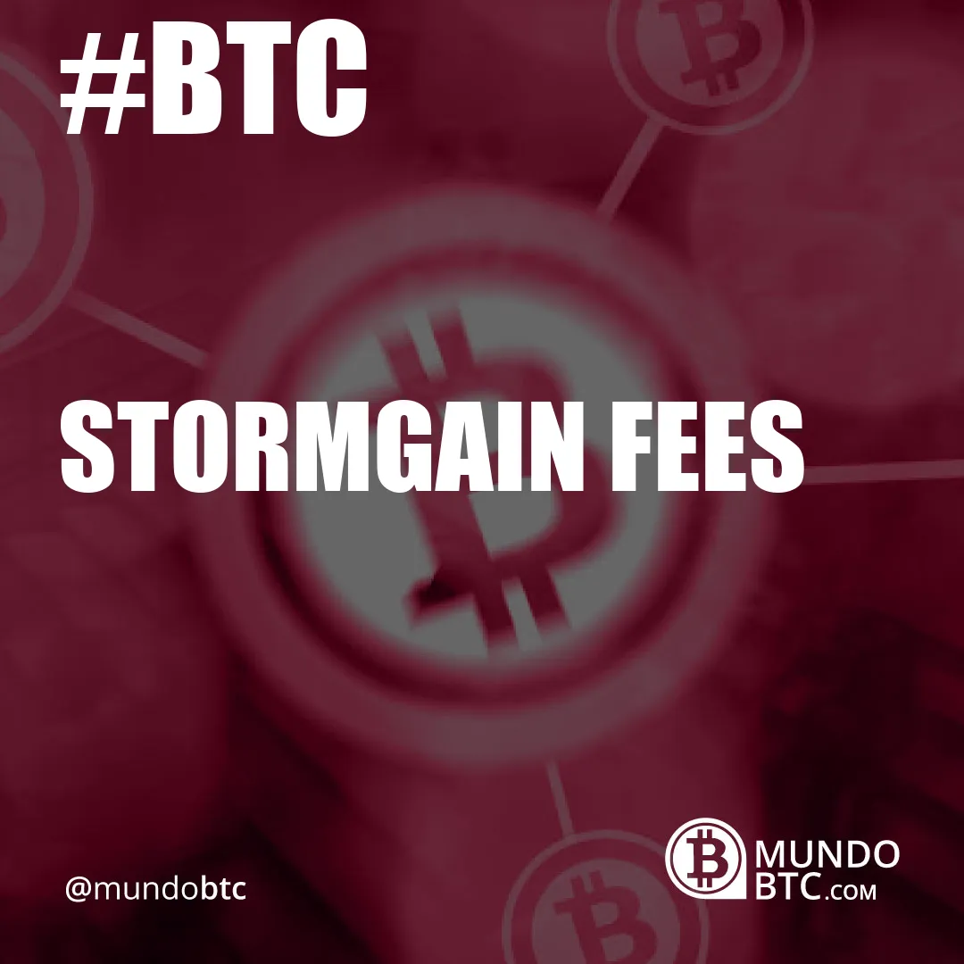 Stormgain Fees