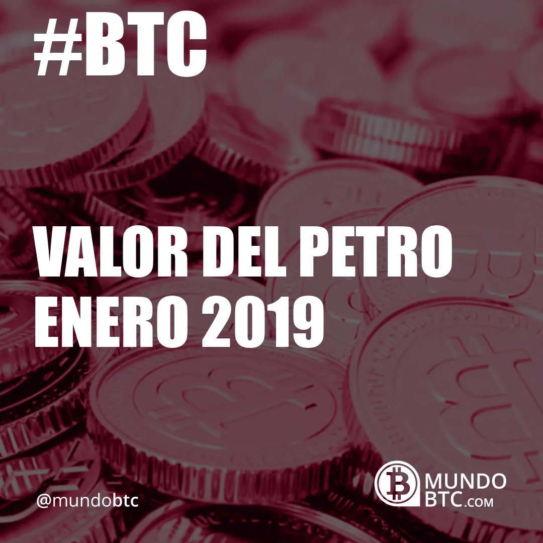 Valor del Petro Enero 2019